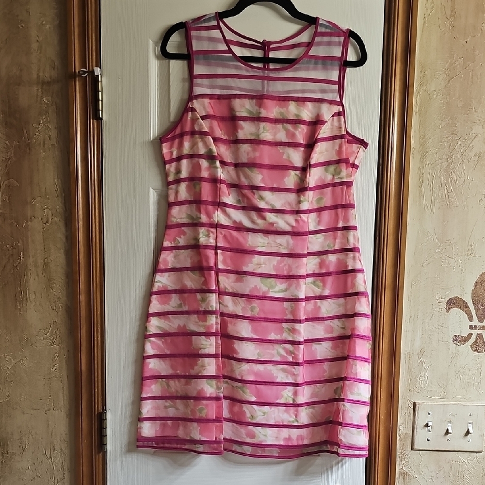Pink and White Striped Women's Dress